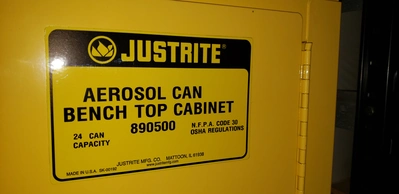 Justrite 890500 Aerosol Can Bench Top Cabinet