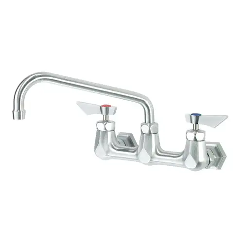 Krowne DX-810 Wall Mount Faucet w/ 10" Swing Spout - 8" Centers