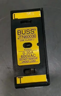 Used Bussmann JTN60030 Fuse Holder, Class J, 0-30A, 600V. Fuse Accessories | Palmetto Automation #1155225
