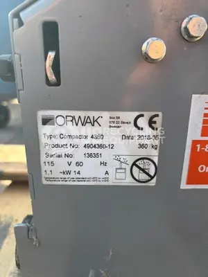USED ORWAK 4360 FOR 96-GALLON POLY CARTS