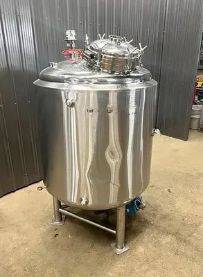 Used 275 Gallon Jacketed Tank (Reactor), 316 Stainless Steel, Insulated, Full Vacuum, With Agitator