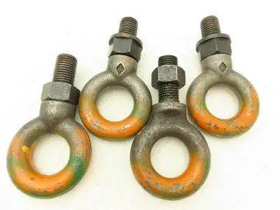 Forged Shoulder Eye Bolt 1"-7 Thread x 3" Shank w/Nut  Lot of 4