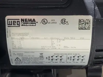 Used WEG FC.33104W01DOE Motors (misc) British Columbia CA | Lenmark #914017