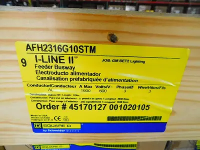 New | in-Stock SQUARE D AFH2316G10STM Bus Bars & Plugs Texas US | Aucto #1308576
