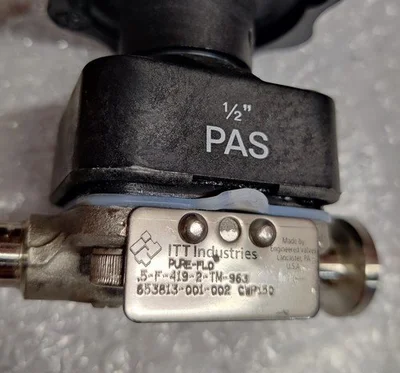ITT Industries Pure  Flo .5″ 653813-001-0 Sanitary Diaphragm Valve Free Shipping
