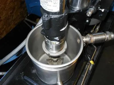 Kady Mill Dispersion System, 3 HP, 1 gallon,Stainless Steel replacement,dual 7" diameter x 8.5" deep jcktd mixing tanks