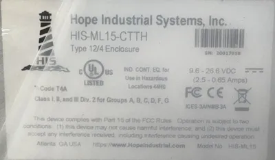 HOPE INDUSTRIAL SYSTEMS HIS-ML15-CTTH HMI & Open Interface Panels | ESS Industrial Equipment Sales (5)