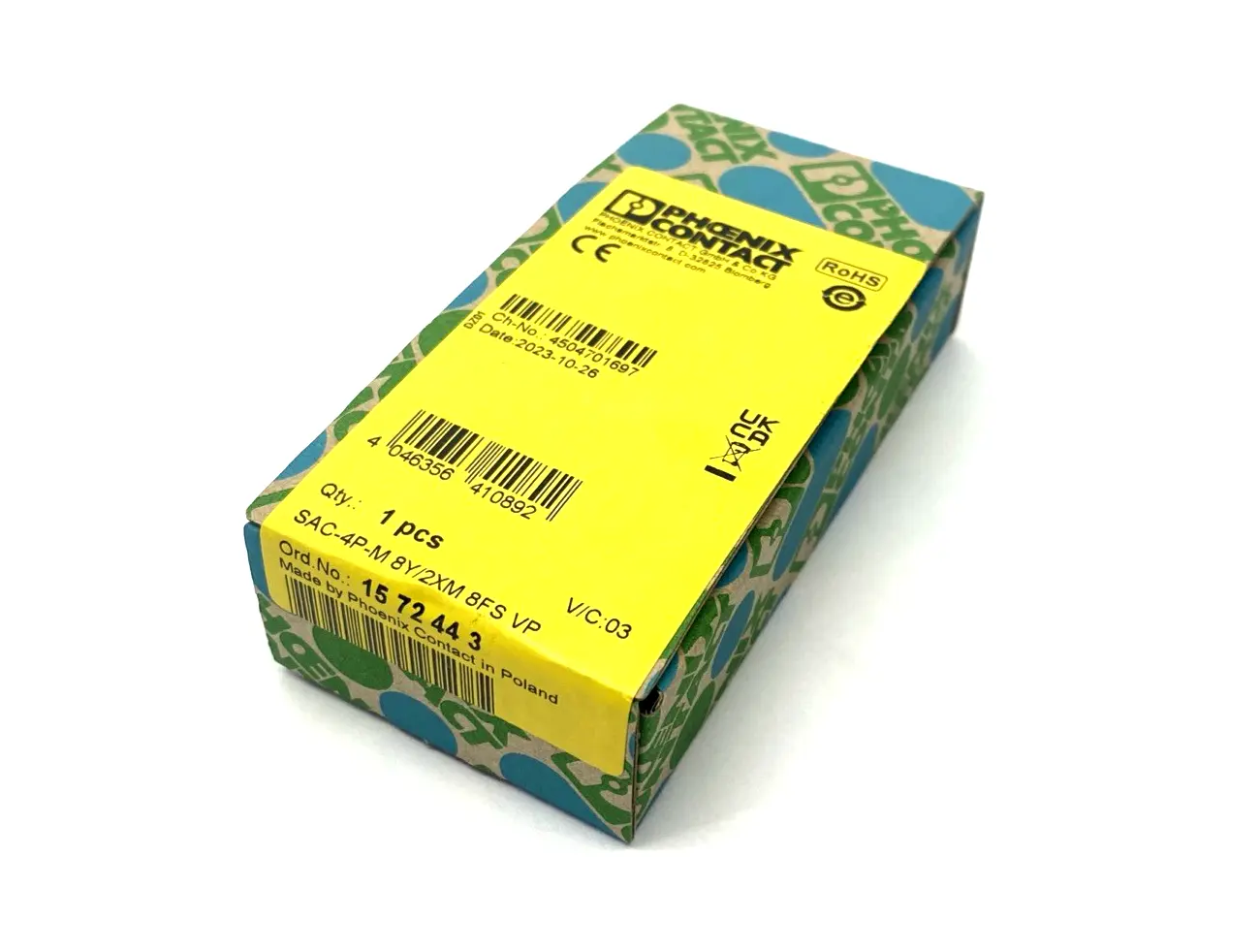 SAC-4P-M 8Y/2XM 8FS VP,1572443 | Phoenix Contact SAC-4P-M 8Y/2XM 8FS VP Y Distributor Connector M8 1572443 - New