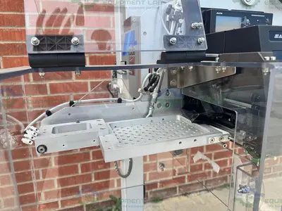 USED SATO S86-EX PRINT ENGINE W/ AL TECH ALCODE PRINT AND APPLY LABELLING MACHINE