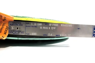 NEW ZOOK ENTERPRISES CF179305 GRAPHITE RUPTURE DISC 8" 4037490