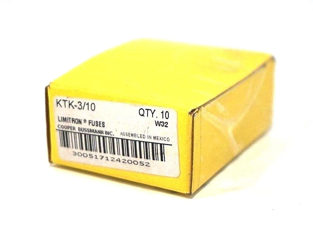 10 NEW BUSSMANN KTK-3/10 FUSES KTK310