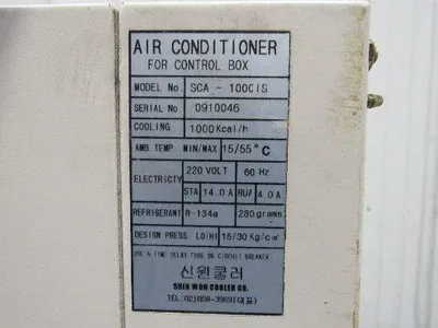 Shin Won Cooling SCA-1000IS 220V 60Hz 1000kcal/hr. Enclosure Air Conditioner