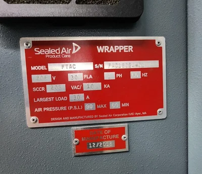 SHANKLIN SEALED AIR SEALER WRAPPER MODEL F7AC WITH SHRINK TUNNEL MODEL T81 # 7322