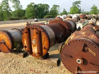 Used – J. Oat & Sons 1130 sq. ft. Vertical Shell & Tube Heat Exchanger – Carbon Steel Shell, 316 SS Tubes