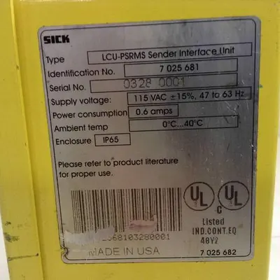 USED SICK OPTIC ELECTRONIC LCU-PSRMS