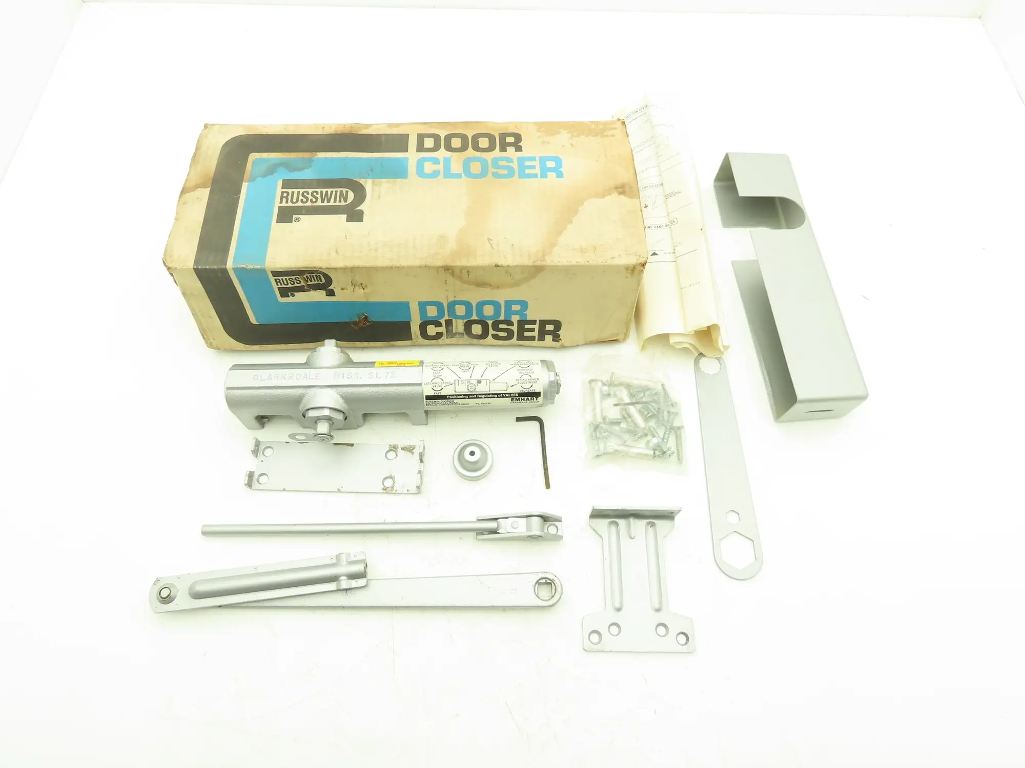 Russwin S2820 Automatic Door Closer w/Cover Adjustable Arm Aluminum Color