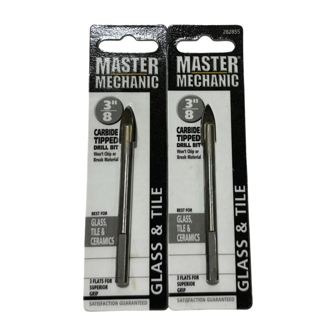 Master Mechanic 3/8" Carbide Tipped Drill Bit Glass & Tile 2 Pack