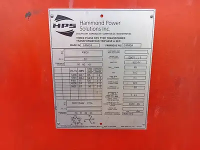 Underground Substation w/ 800 kVA Transformer, 4160V HV, 600Y/346V LV