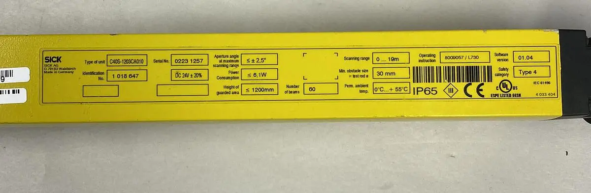 Used SICK C40S-1203CA010 Sensors Ohio US | Surplus Asset Holdings #1242449