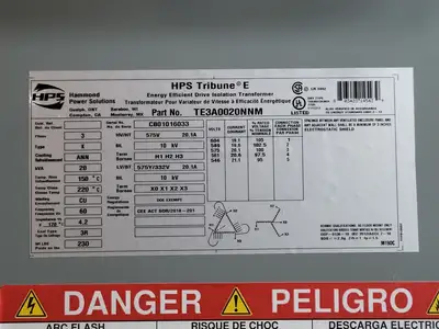 NEW HAMMOND POWER SOLUTIONS INC. TE3A0020NNM