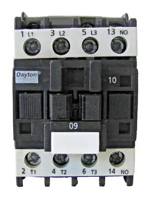 Dayton Electrical 9 Amp IEC Contactor 3 Pole 600V Max 6EAJ9 w/ 24V 50/60 Hz Coil