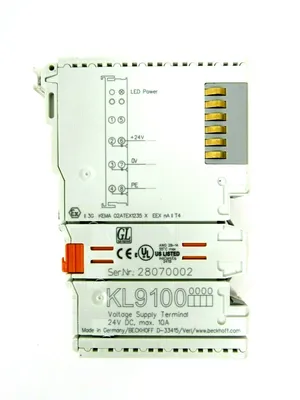 NEW BOX OF 9EA BECKOFF KL9100 POWER SUPPLY TERMINAL