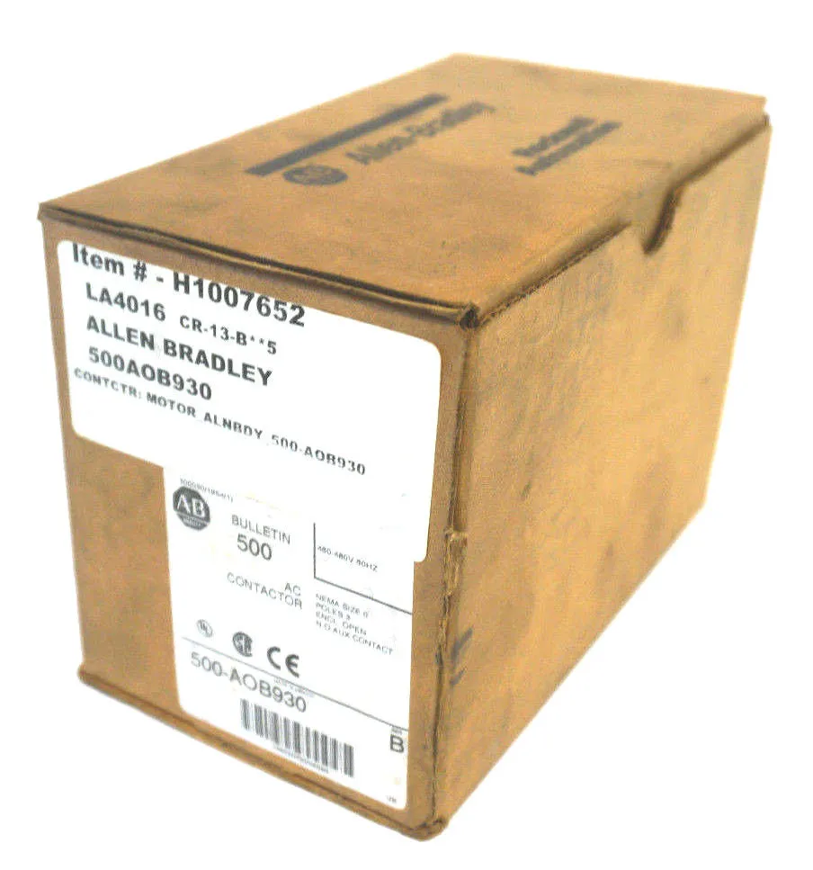 NEW ALLEN BRADLEY 500-AOB930 AC CONTACTOR SER. B 500AOB930