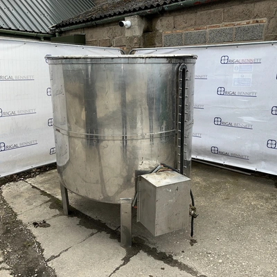 2500 L S/S Vertical Open Top Mixing Tank
