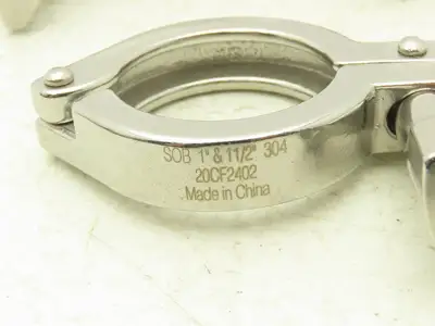 1-1.5 Steel Bolted Sanitary Clamp 304SS 1" to 1-1/2" Pipe Lot of 14