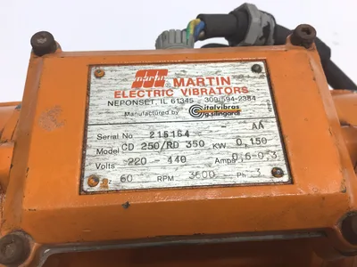Martin CD 250/RD 350 Electric Vibrators 220-440 Volts 60Hz 3PH  3600RPM