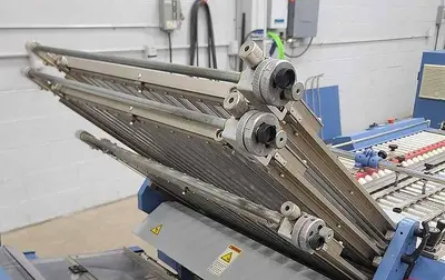 USED 2007 MBO PAPER FOLDER W/ UW UNWINDER, PANEL SHEETER SVC 520C, AND VERTICAL STACKING SVC 520S