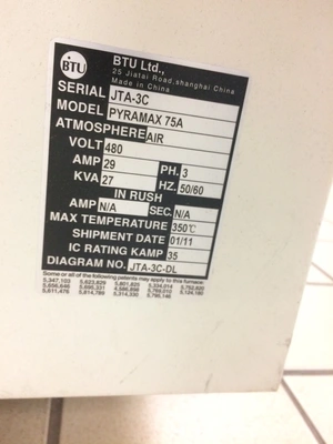 USED 2011 BTU PYRAMAX 75A