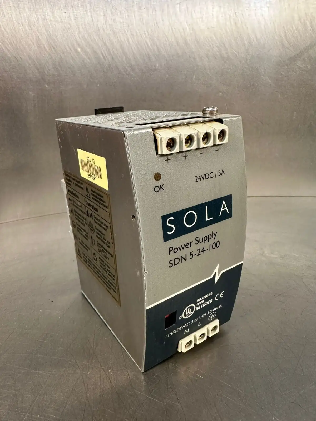 Sola Power Supply SDN 5-24-100 115/230VAC 2.6/1.4A 50-60Hz (3.5.2)