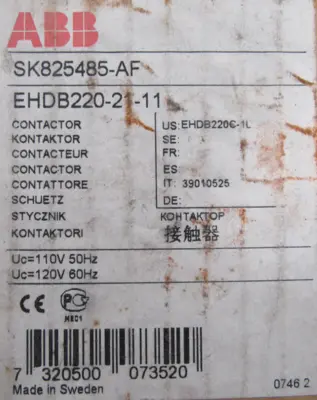 NEW ABB SK825485-AF CONTACTOR SK825485AF 110/120V
