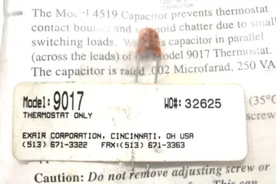 NEW EXAIR 9017 THERMOSTAT
