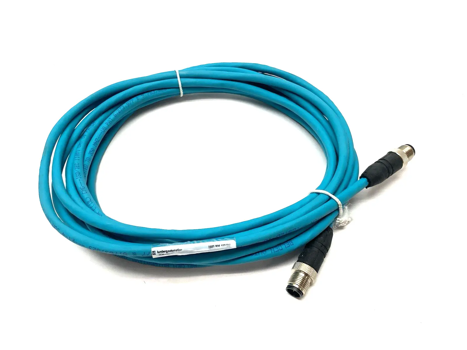 USED LUMBERG AUTOMATION ETHERNET CABLE M12 4-PIN MALE TO MALE 900004064