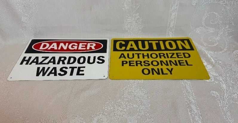 Tin Safety Signs (Qty 2) 14" x 10"