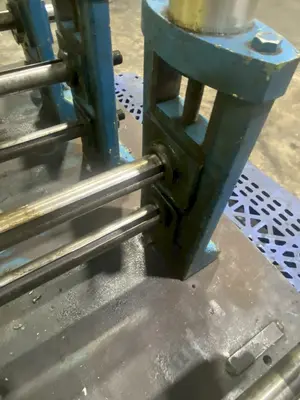 4 STAND X 1.5" X 11" YODER ROLLFORMER STANDS ON 6 STAND RAFTED BASE: STOCK #16781