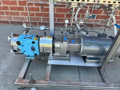 Used MILLIPORE FILTRATION SYSTEM W/ WAUKESHA CHERRY 030 ROTARY LOBE PUMP 5 HP Filtration Equipment California US | Equipment Lab #1364702