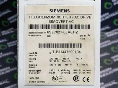 USED SIEMENS 6SE7021-0EA61-Z