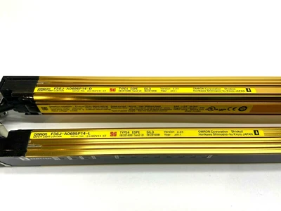 F3SJ-A0695P14-D F3SJ-A0695P14-L | Omron F3SJ-A0695P14 Safety Light Curtain Emitter / Receiver Set - Used