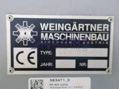 Used 2003 WEINGÄRTNER MASHINENBAU VARIO 500-8000 5-Axis or More CNC Lathes Texas US | Harris Machine Tools, Inc. #1310341