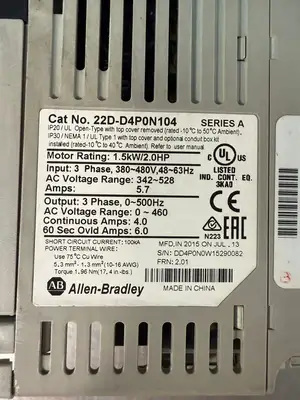 Allen Bradley 22D-D4PON104 /A Powerflex4 22DD4P0N104 (1.5.4)