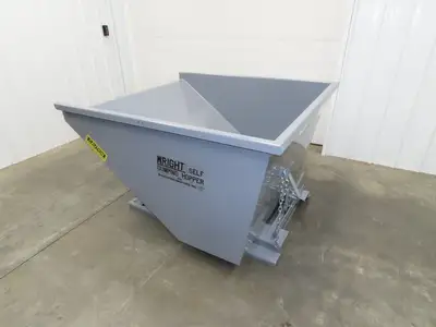 Wright 15055-GRY 1-1/2 YD Self Dumping Hopper 4000lbs Trash Recycle 10 Gauge Bin