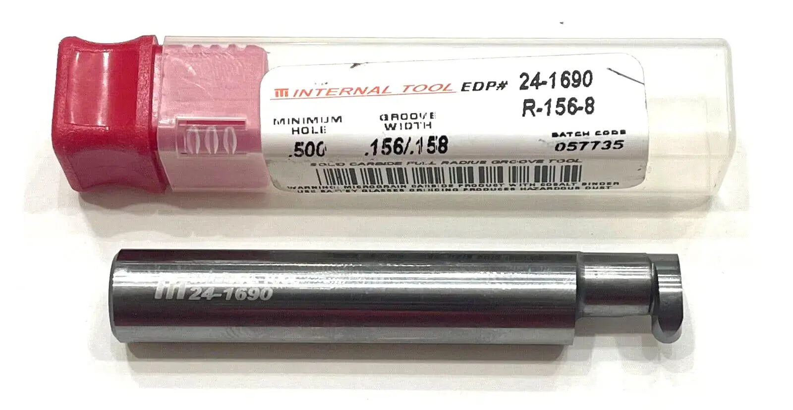 Internal Tool Solid Carbide Full Radius Groove Tool 1/2" Min Hole USA Made
