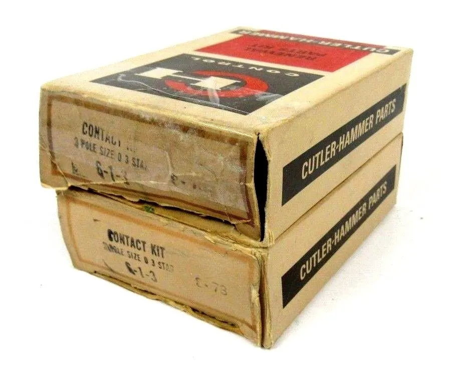 NEW LOT OF 2 CUTLER HAMMER 6-1-3 CONTACT KIT 613 SIZE 0
