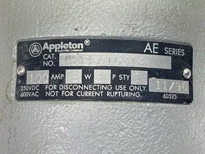 Used Appleton Mounting Receptacle 3-Pole 100A 3W w/ Angle Adapter Base Electrical Boxes Michigan US | Maverick Industrial Sales #1392516