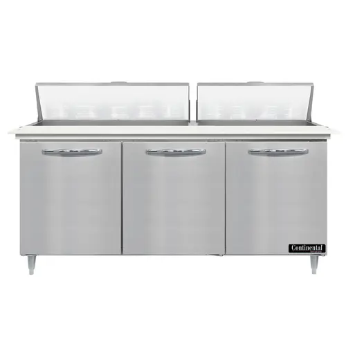 Continental D72N18C 72" Designer Line Sandwich/salad Prep Table W/ Refrigerated Base, 115v