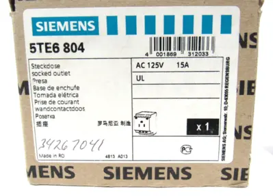 NEW SIEMENS 5TE6804 SOCKET OUTLET