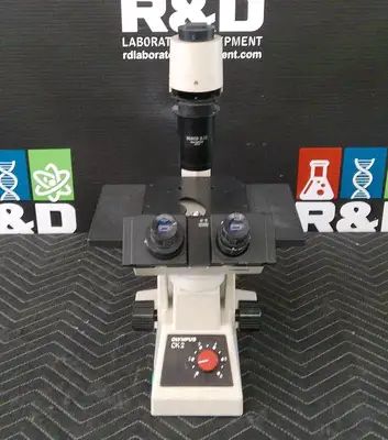 Olympus CK2 Inverted Phase Contrast Microscope With 3 Objectives, FULLY TESTED